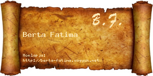 Berta Fatima névjegykártya